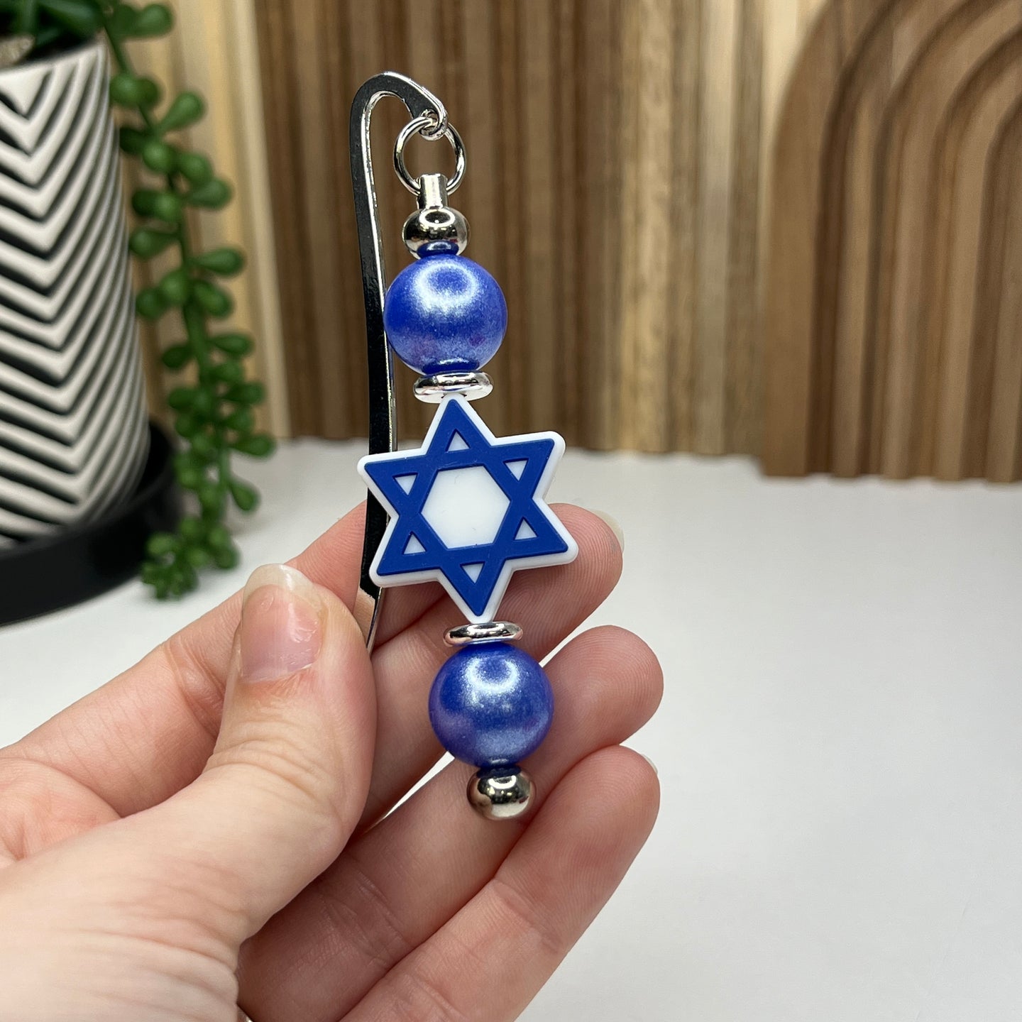 Star Of David Beaded Bookmark
